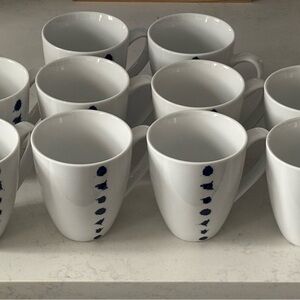 West Elm Blue Splatter Mugs - 10